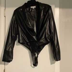 Faux Leather Bodysuit